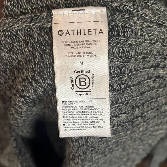 Athleta Charcoal Gray Vital V Neck Sweater Cashmere Blend Sweater Medium - Picture 5 of 5